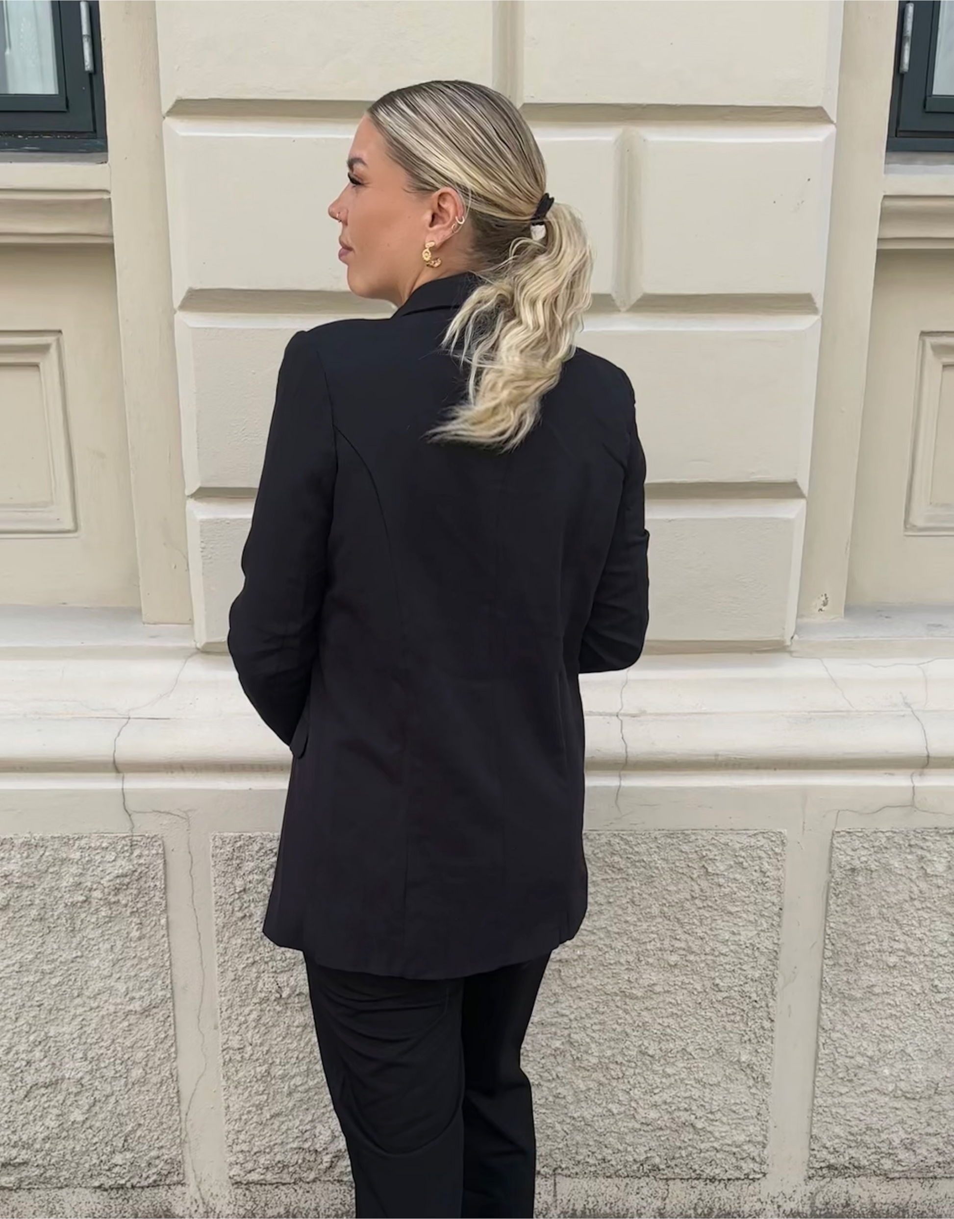 Sort blazer i oversized 