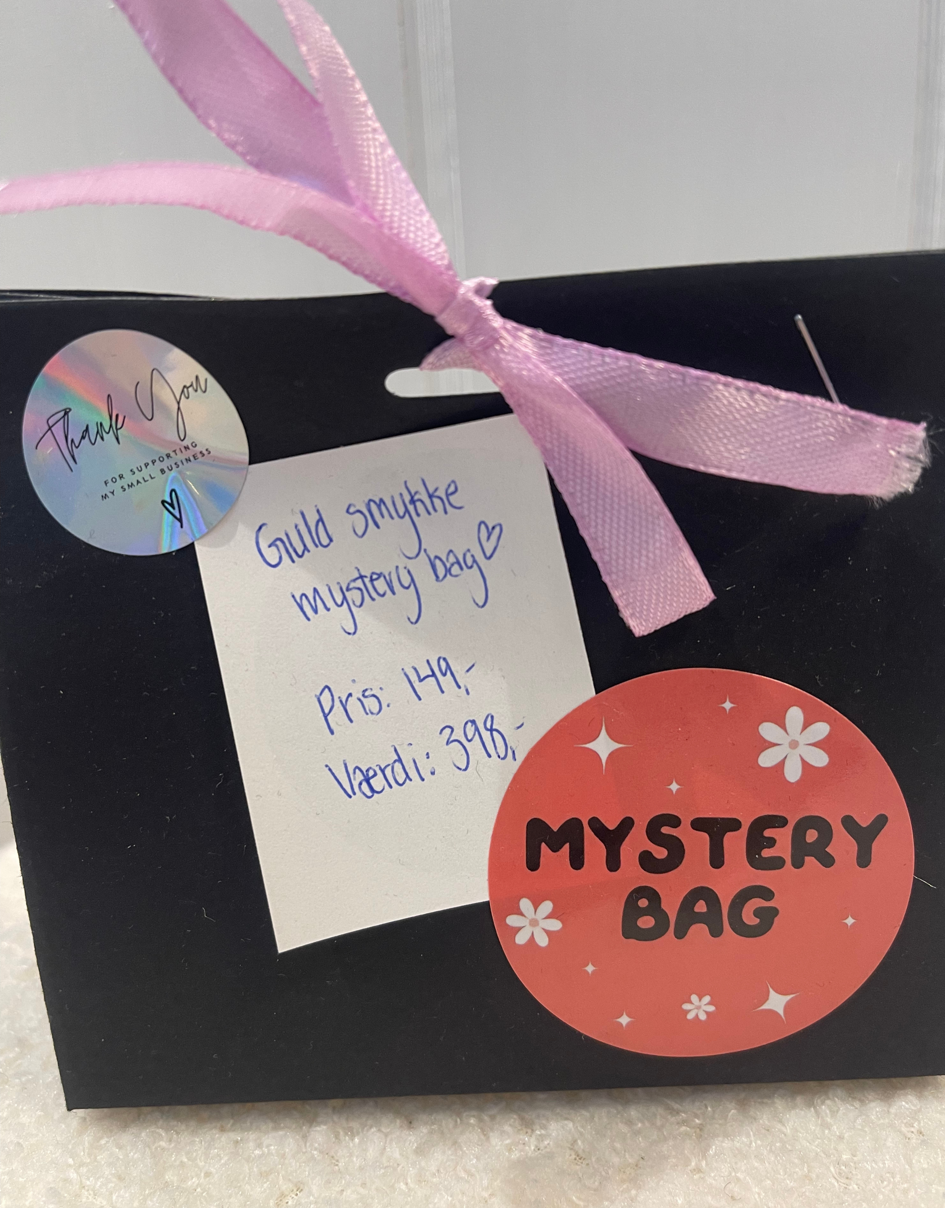 Mystery bag med guld smykker til kun 149,- men du får altså værdi for 398,- 
