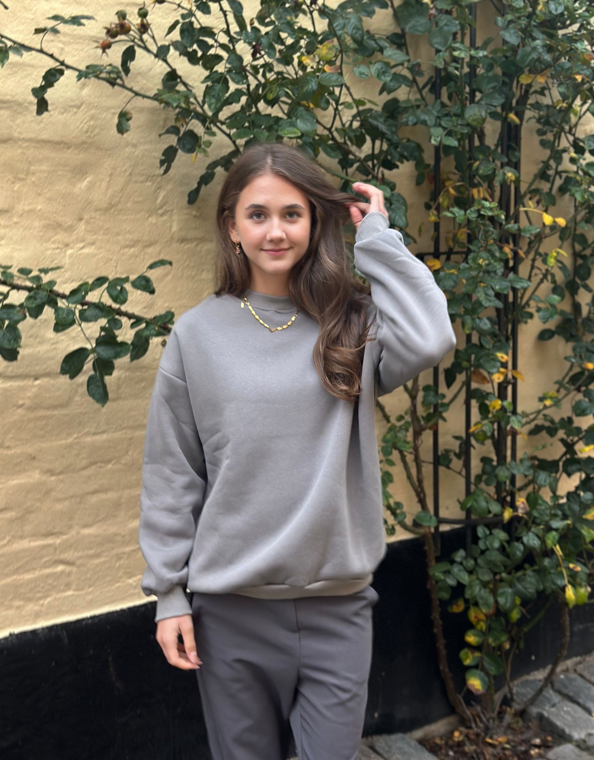 Skøn sweatshirt i grå i oversized fit.